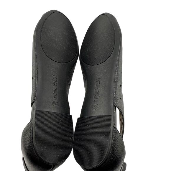 Nine West Marie Black Leather Women's Size 9.5 Slip On Flats NWB‎ - Picture 7 of 10